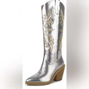 Silver Western-Style Women's Boots